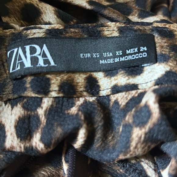 Pretty Zara Pleated Leopard Print Sheer Midi Skirt Size XS - Picture 2 of 5